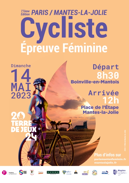 Affiche Paris Mantes-la-Jolie cycliste féminin 2023