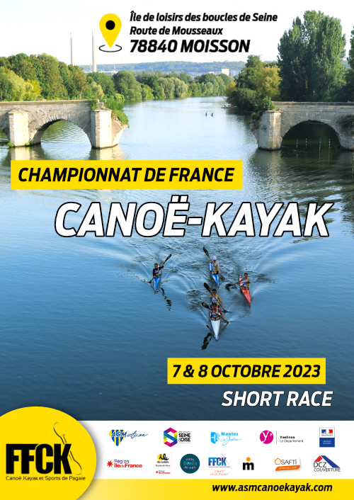 Affiche Championnat de France Canoë-Kayak short race AS Mantaise Moisson octobre 2023