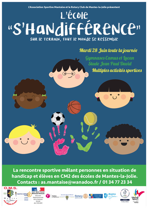Affiche Mantois Sports en Seine Ecole SHandifference
