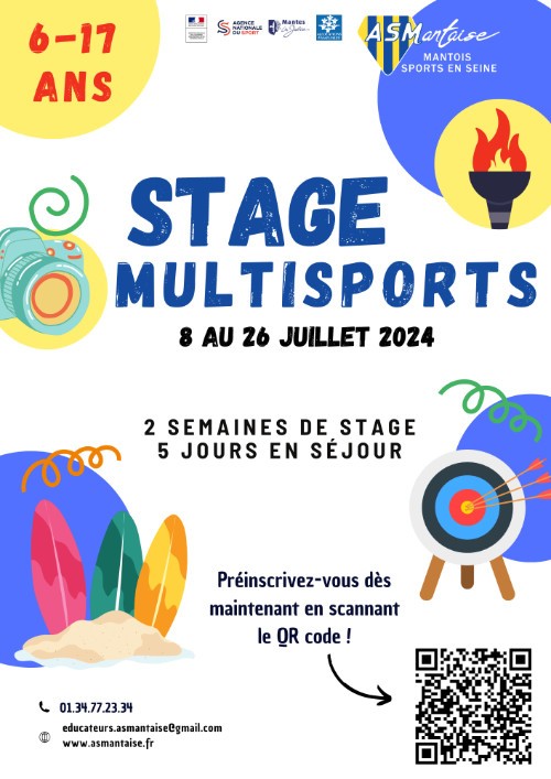 Vacances juillet 2024 AS Mantaise Mantois Sports en Seine