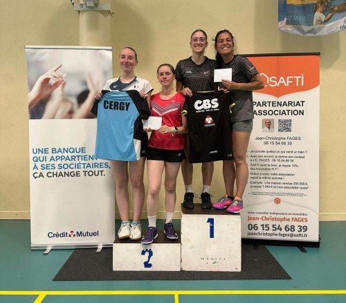 Podium au Tourna'Mantes de badminton à Mantes-la-Jolie 2024