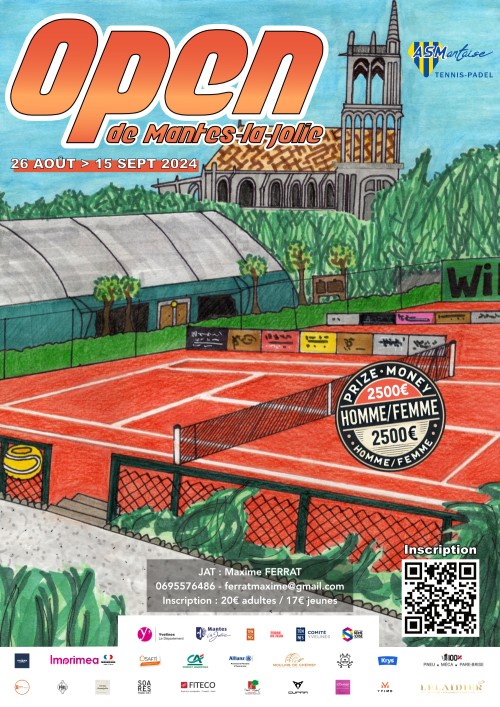 Affiche Open de Tennis de Mantes-la-Jolie août 2024