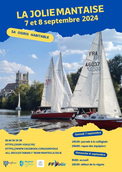 Affiche de la régate de voile La Jolie Mantaise 2024