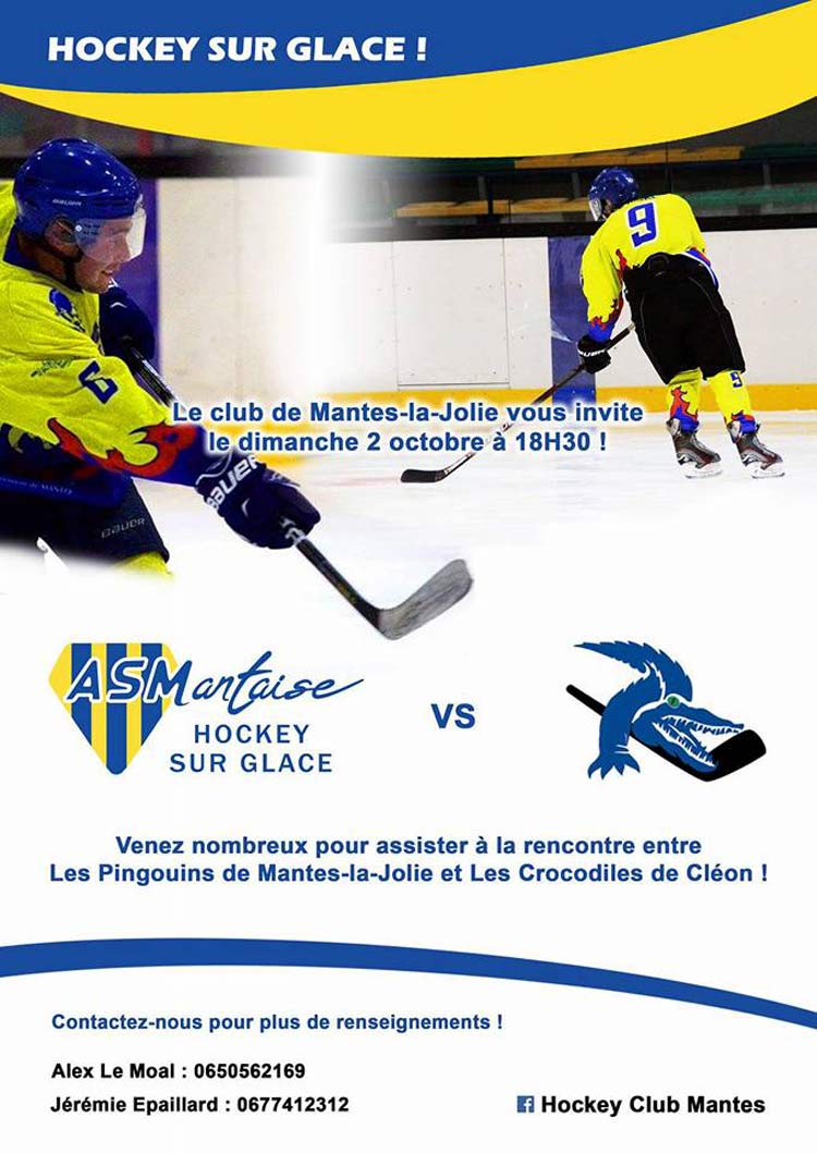 Match exhibition hockey sur glace mantes contre cleon octobre 2016